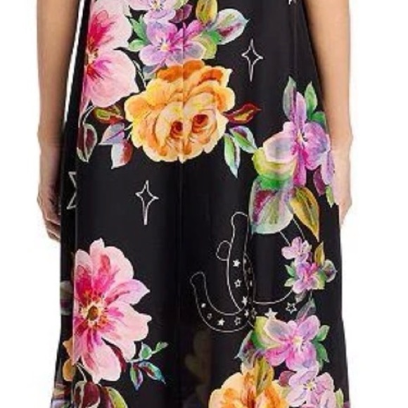Johnny Was Karolina Black tea length Kasumi Dress with Vibrant Floral Patterns - Picture 11 of 15